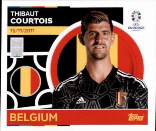 Topps - UEFA Germany Euro 2024 Αυτοκόλλητο - BEL 4.
Thibaut Courtois (Belgium)