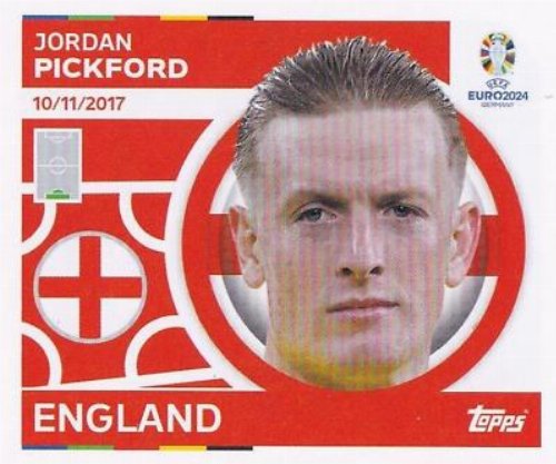 Topps - UEFA Germany Euro 2024 Sticker - ENG 4.
Jordan Pickford (England)