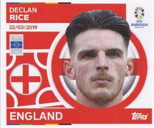 Topps - UEFA Germany Euro 2024 Sticker - ENG 14.
Declan Rice (England)