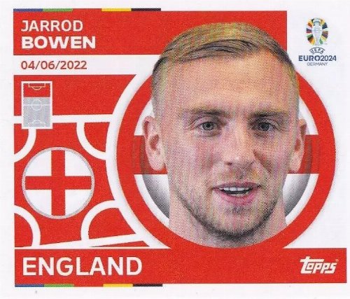 Topps - UEFA Germany Euro 2024 Sticker - ENG 18.
Jarrod Bowen (England)