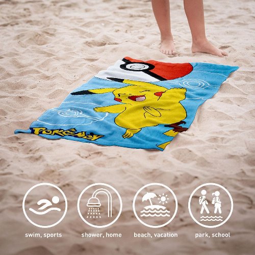 Pokemon - Pikachu & Poke Ball Beach Towel
(70x140cm)