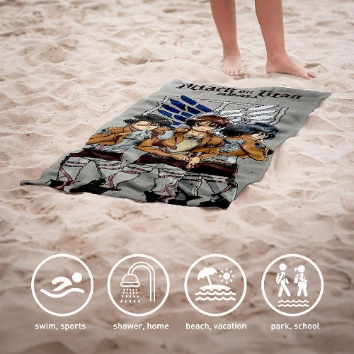 Attack on Titan - Levi, Eren, Mikasa Beach Towel
(70x140cm)