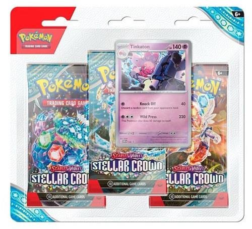 Pokemon TCG Scarlet & Violet Stellar Crown -
Tinkaton 3-Booster Blister