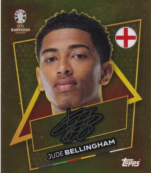 Topps - UEFA Germany Euro 2024 Sticker - ENG SP.
Jude Bellingham (England) Gold Foil (Signed)