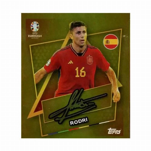 Topps - UEFA Germany Euro 2024 Sticker - ESP SP.
Rodri (Spain) Gold Foil (Signed)