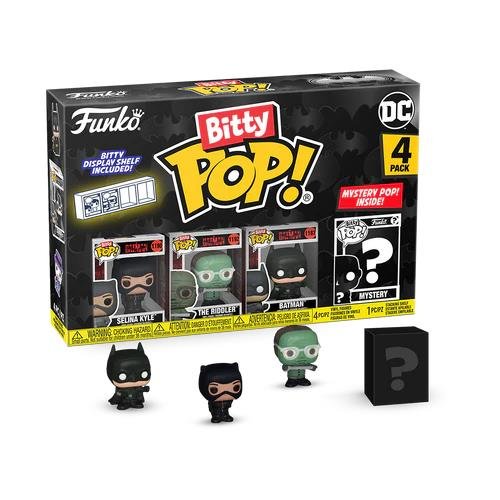 Funko Bitty POP! DC Comics - Selina Kyle, The
Riddler, Batman & Chase Mystery 4-Pack
Figures