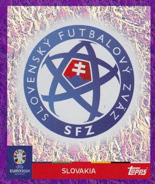 Topps - UEFA Germany Euro 2024 Αυτοκόλλητο - SVK 1.
Logo (Slovakia) - Purple Parallel Foil