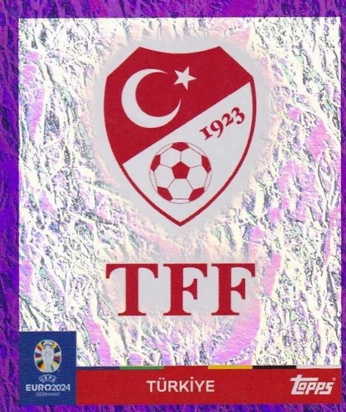 Topps - UEFA Germany Euro 2024 Sticker - TUR 1.
Logo (Turkey) - Purple Parallel Foil