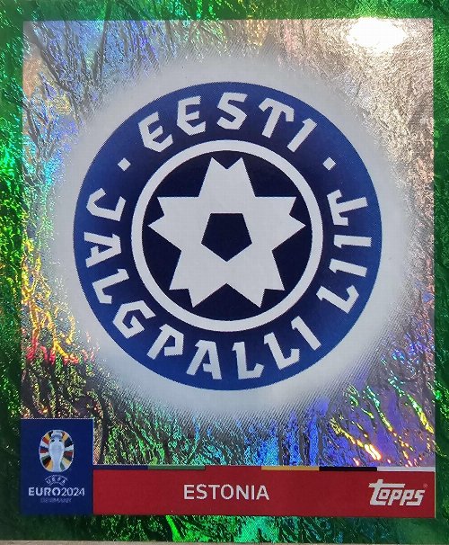 Topps - UEFA Germany Euro 2024 Sticker - EST 1.
Logo (Estonia) - Green Parallel Foil