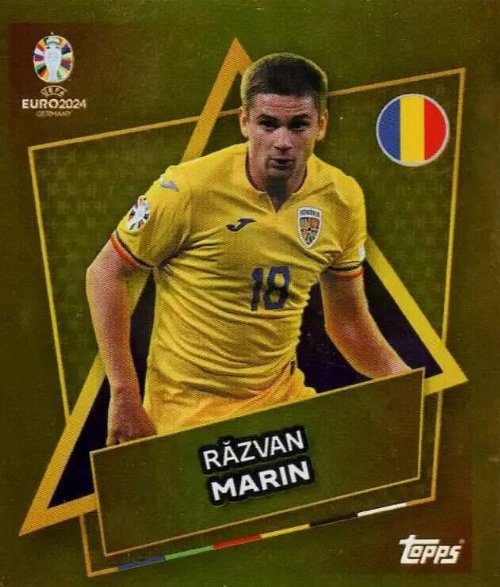 Topps - UEFA Germany Euro 2024 Sticker - ROM SP.
Răzvan Marin (Romania) - Gold Foil