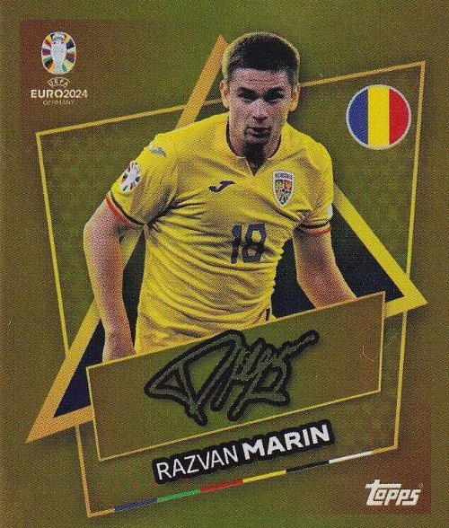 Topps - UEFA Germany Euro 2024 Sticker - ROM SP.
Răzvan Marin (Romania) - Gold Foil (Signed)