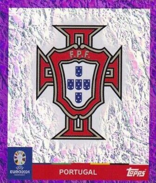 Topps - UEFA Germany Euro 2024 Αυτοκόλλητο - POR 1.
Logo (Portugal) - Purple Parallel Foil