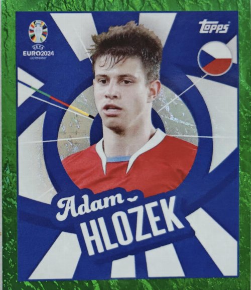 Topps - UEFA Germany Euro 2024 Αυτοκόλλητο - CZE PTW.
Adam Hlozek (Czech Republic) - Green Parallel Foil