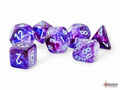 7 Dice Set Festive Mega-Hedral Nocturnal with
Turquoise Luminary