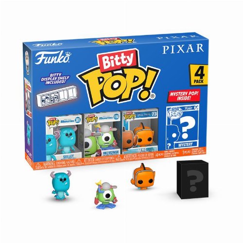 Funko Bitty POP! Disney Pixar - Sulley, Mike
Wazowski, Nemo & Chase Mystery 4-Pack
Figures