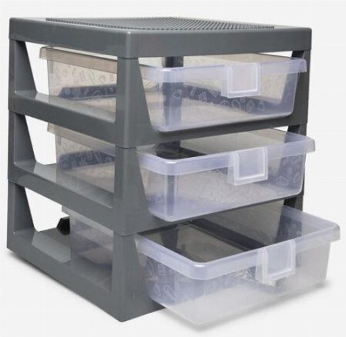 LEGO - Grey Iconic 3-Drawer Rack
(34x37x32cm)