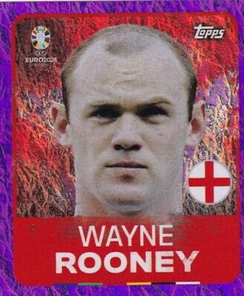 Topps - UEFA Germany Euro 2024 Αυτοκόλλητο - LEG 3.
Wayne Rooney (England)- Purple Parallel Foil