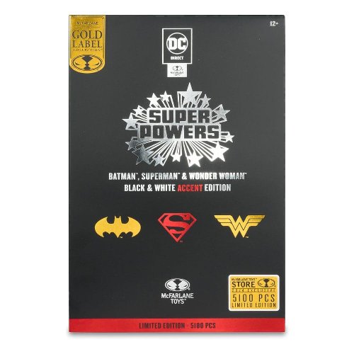 DC Direct: Gold Label - Batman, Superman &
Wonder Woman Black & White Accent Edition 3-Pack Action Figures
(13cm) LE5100