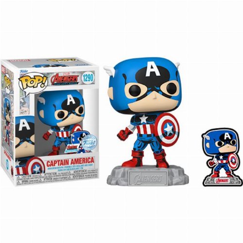 Φιγούρα Funko POP! Marvel: Avengers - Captain America
with Pin #1290 (Exclusive)