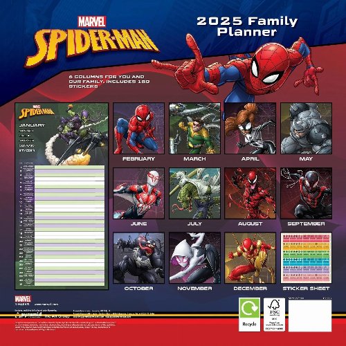 Marvel - Spider-Man 2025 Wall Calendar
(30x30cm)