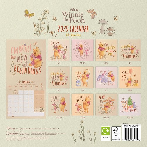 Disney - Winnie the Pooh 2025 Wall Calendar
(30x30cm)