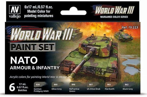 Vallejo Color - WWIII NATO Armour & Infantry Paint
Set (6 Χρώματα)