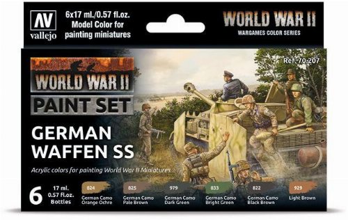 Vallejo Color - WWII German Waffen-SS Paint Set
(6 Colors)