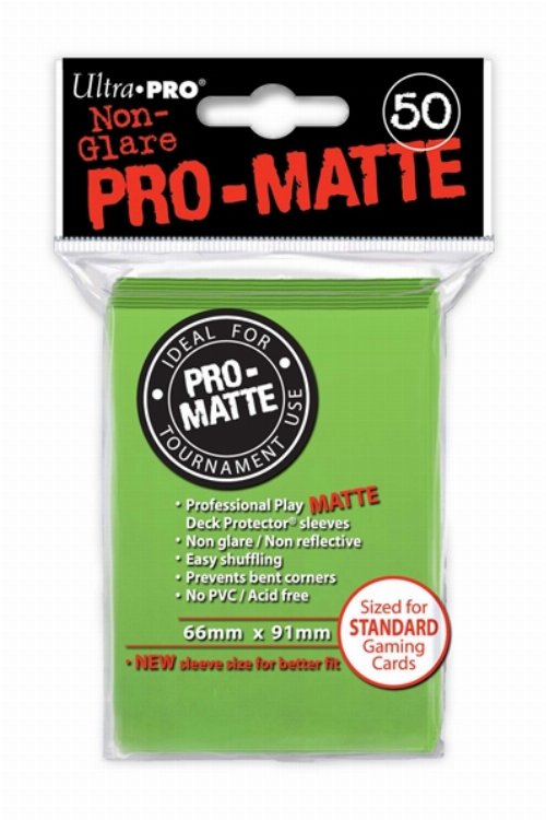 Ultra Pro Card Sleeves Standard Size 50ct - Pro-Matte
Lime Green