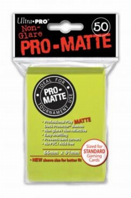 Ultra Pro Card Sleeves Standard Size 50ct -
Pro-Matte Bright Yellow