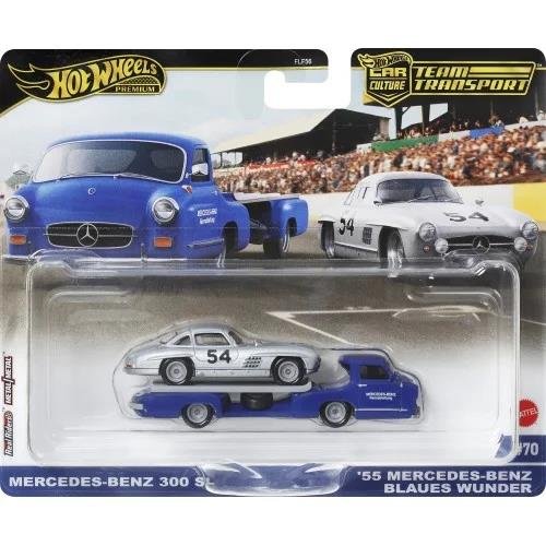 Hot Wheels Premium: Car Culture - Team Transport
Mercedes-Benz 300 SL & '55 Mercedes Benz Blaues Wunder
(FLF56)