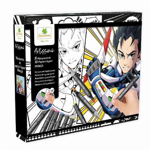 Sycomore Artissimo: Manga Creative Set (8 Μαρκαδόροι +
20 Φύλλα Ζωγραφικής)