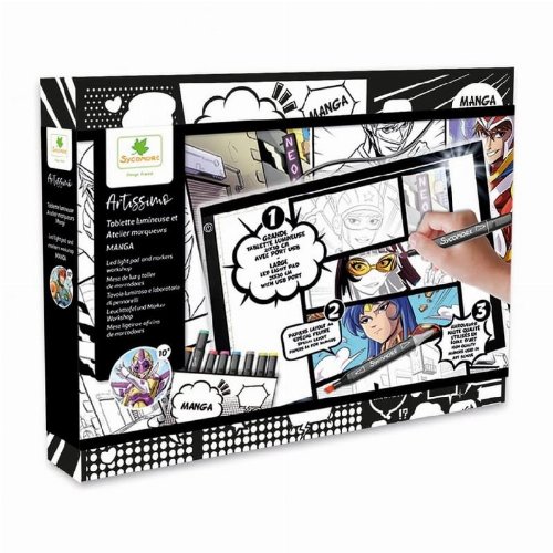 Sycomore Artissimo: Manga XXL Light Tablet Set (10
Μαρκαδόροι + 32 Φύλλα Ζωγραφικής + Light Tablet)