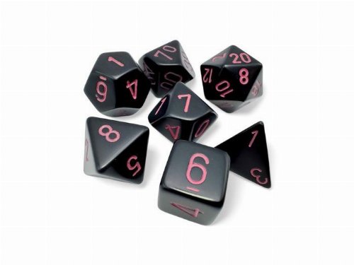 7 Dice Set Polyhedral Opaque
Black/Pink