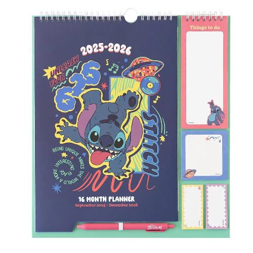 Disney: Lilo & Stitch - 2025/2026 16μηνο
Ημερολόγιο/Σημειωματάριο Τοίχου (30x34cm)