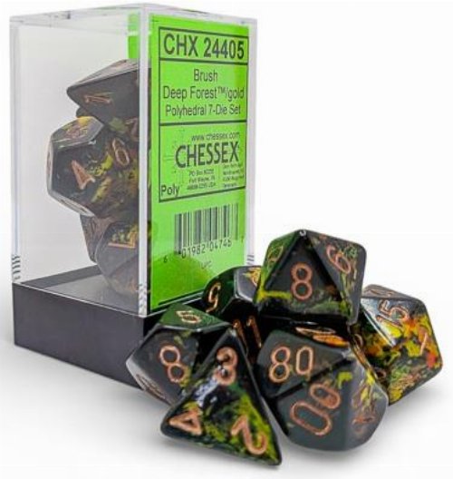 &Sigma;&epsilon;&tau; &Zeta;ά&rho;&iota;&alpha; - 7 Polyhedral Dice Set Brush Deep
Forest