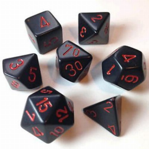 Σετ Ζάρια - 7 Dice Set Opaque Polyhedral Black
with Red