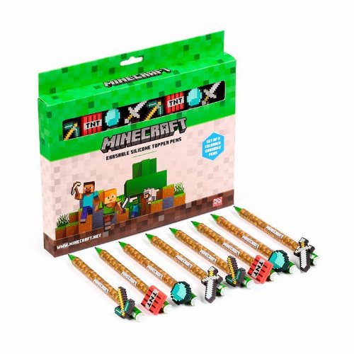 Minecraft - Head Topper Erasable Gel 8-Pack Pen
Set