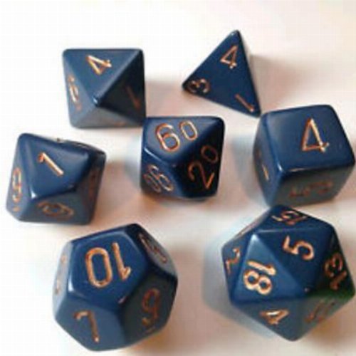 Σετ Ζάρια - 7 Dice Set Opaque Polyhedral Dusty Blue
with Copper