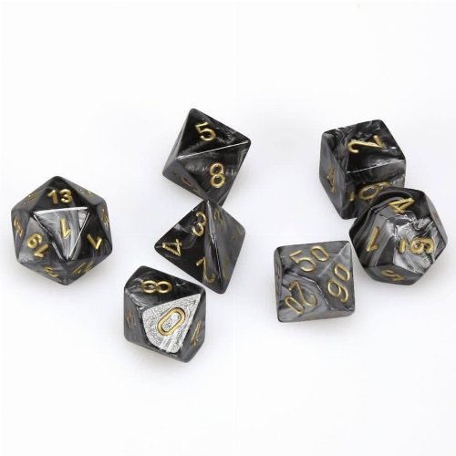 Σετ Ζάρια - 7 Dice Set Lustrous Polyhedral Black with
Gold