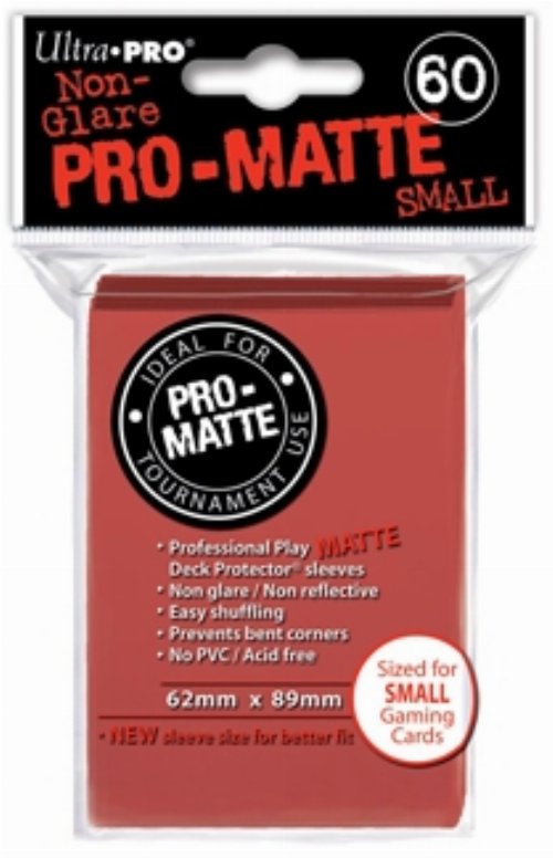 Ultra Pro Japanese Small Size Card Sleeves 60ct -
Matte Red