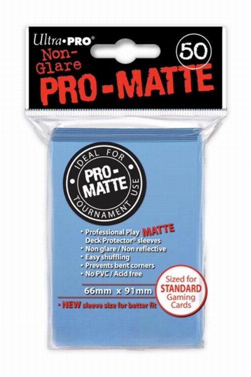 Ultra Pro Card Sleeves Standard Size 50ct - Pro-Matte
Light Blue