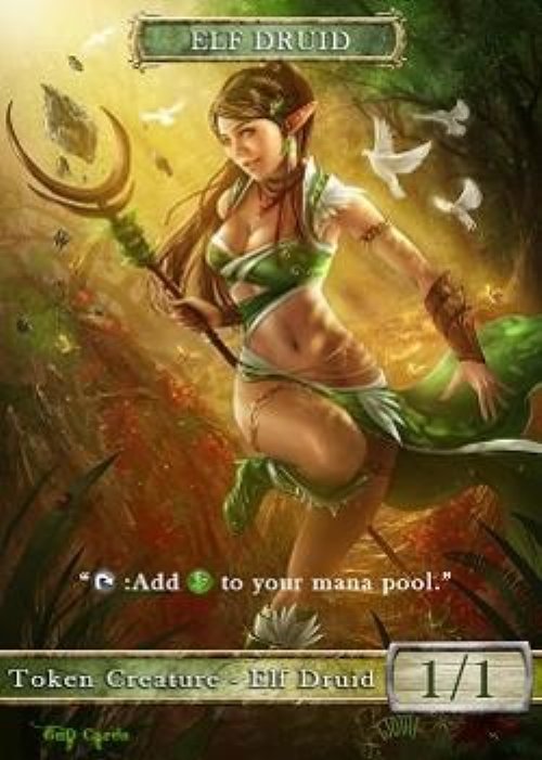 Elf Druid Token (Green 1/1) (Version 1)